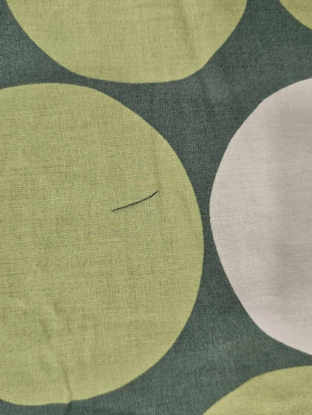 VTG Ikea Smorboll Lime Green F/Q Duvet Cover Circles Dots Cotton 1999 Mod FLAWS